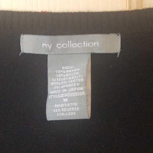 Black knit top with satin accent size medium - Picture 2 of 4